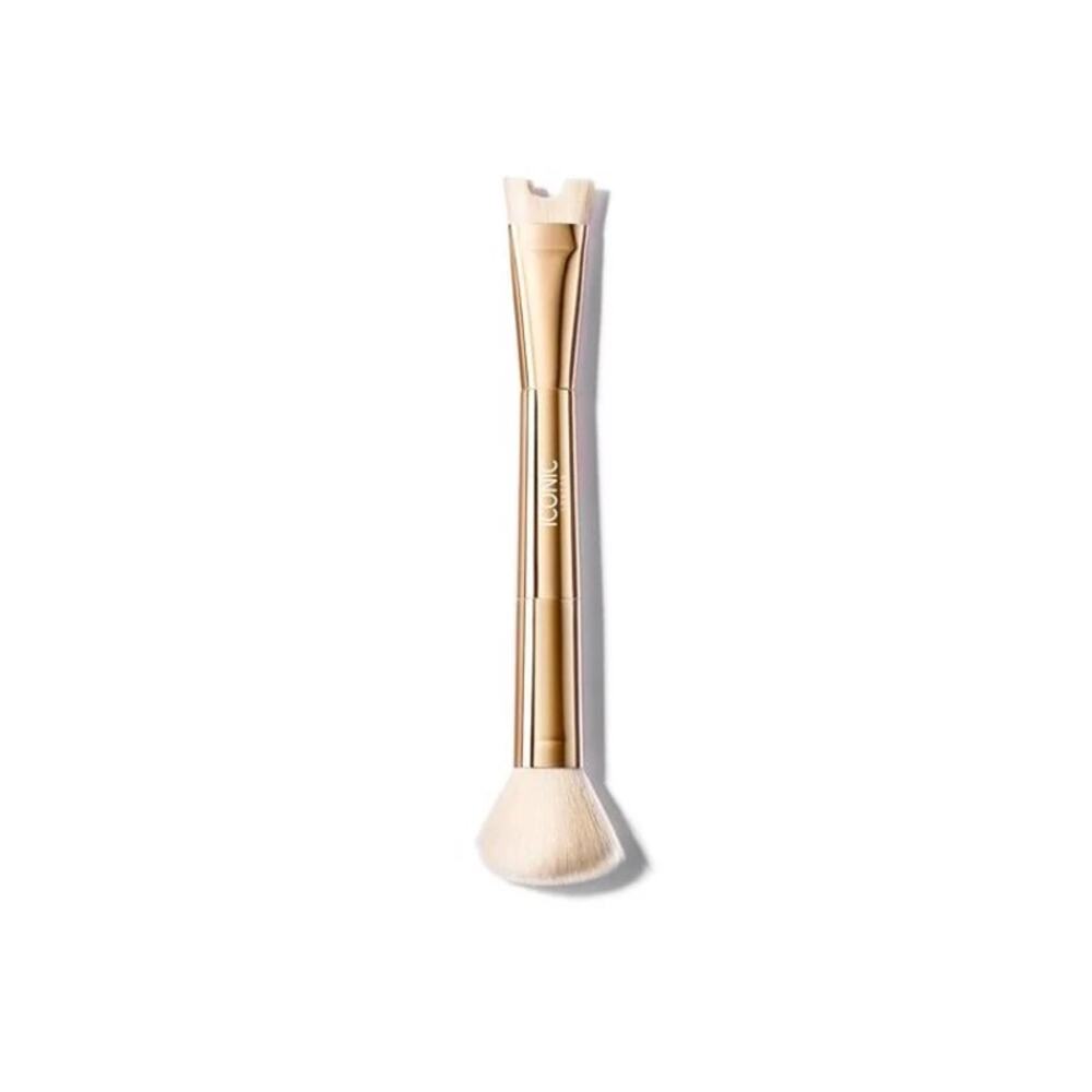 NIB ICONIC LONDON PRECISION DUO CONTOUR BRUSH GOLD